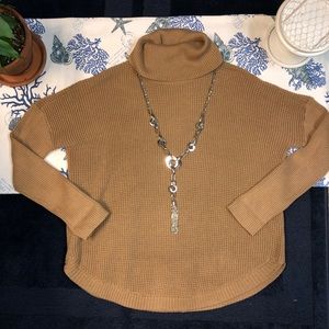 Michael Kors waffle weave turtleneck sweater.